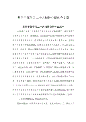 基层干部学习二十大精神心得体会3篇.docx