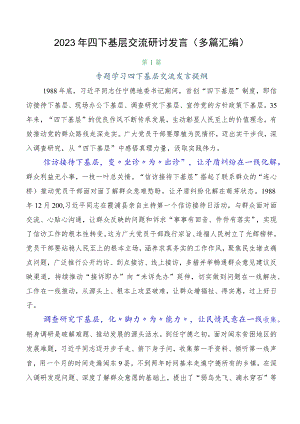 2023年四下基层交流研讨发言（多篇汇编）.docx