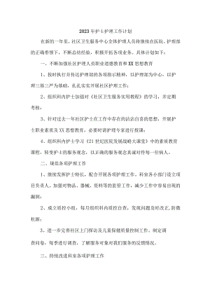 2023年市区骨科医院护士护理工作计划.docx