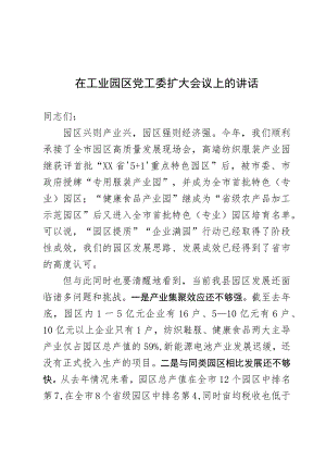 工业园区发展专题会上的讲话.docx