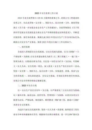 国企施工单位2023年安全员工作计划.docx