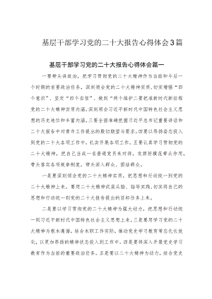 基层干部学习党的二十大报告心得体会3篇.docx
