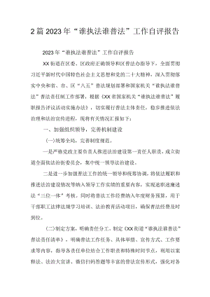 2篇2023年“谁执法谁普法”工作自评报告.docx