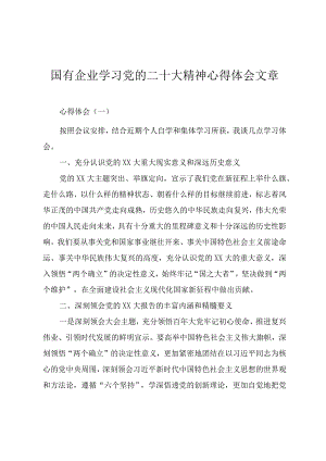 国有企业学习党的二十大精神心得体会文章.docx