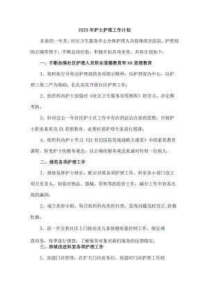 2023年民营医院护士个人护理工作计划精编4份.docx