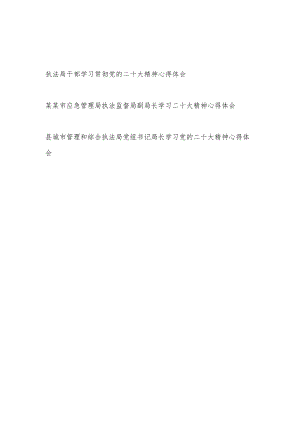 执法局干部局长学习贯彻党的二十大精神心得体会共3篇.docx