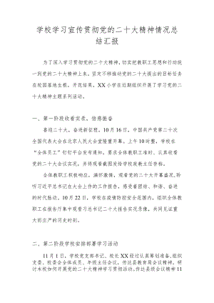 学校学习二十大精神情况总结汇编 六篇.docx