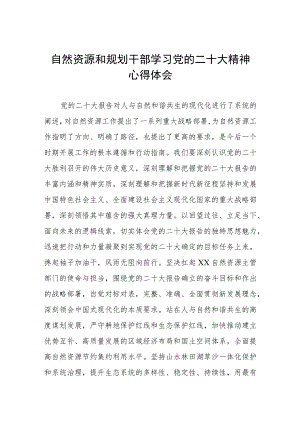 自然资源和规划干部学习党的二十大精神心得体会.docx