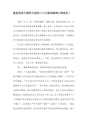 2023基层一线普通党员干部学习党的二十大报告精神心得体会5篇.docx