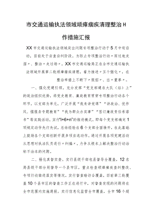 市交通运输执法领域顽瘴痼疾清理整治工作措施汇报.docx
