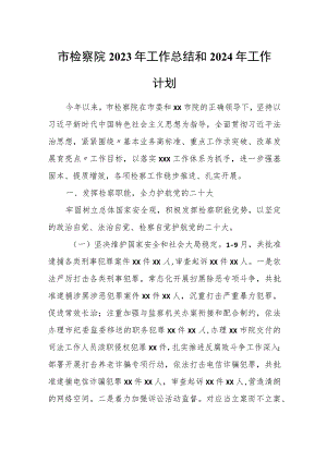 市检察院2023年工作总结和2024年工作计划.docx