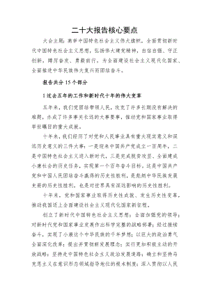二十大精神内容核心要点解读.docx