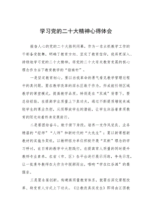 教务处主任学习贯彻党的二十大精神心得体会五篇.docx