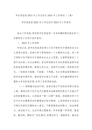 市纪委监委2023年工作总结及2024年工作谋划(二篇).docx