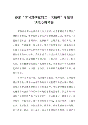高校干部参加“学习贯彻党的二十大精神”专题培训班心得体会五篇.docx