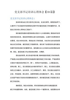党支部书记培训心得体会【10篇】.docx