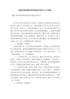巡察反馈问题存在的原因分析班子【六篇】.docx