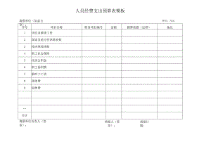 人员经费支出预算表模板.docx