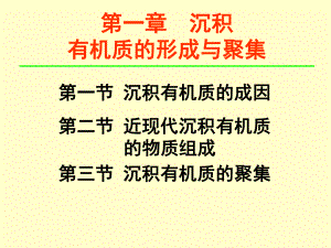 第一章沉积有机质的物质的形成与聚集ppt课件名师编辑PPT课件.ppt