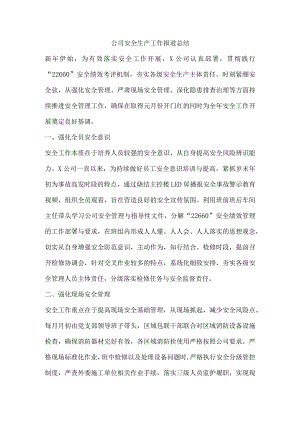 公司安全生产工作报道总结.docx