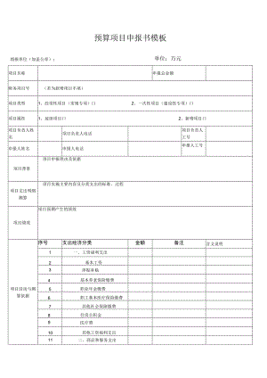 预算项目申报书模板.docx