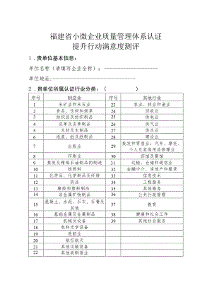 福建省小微企业质量管理体系认证提升行动满意度测评.docx