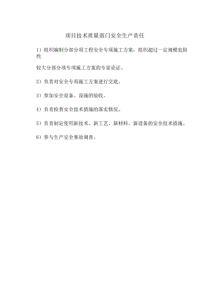 项目技术质量部门安全生产责任.docx