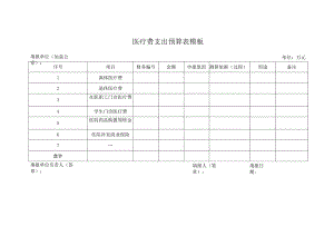 医疗费支出预算表模板.docx