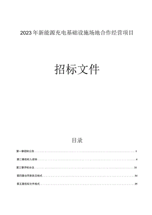 新能源充电基础设施场地合作经营项目（一标段：玉带路2号小微停车场项目）招标文件.docx