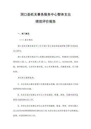洞口县机关事务服务中心整体支出绩效评价报告.docx