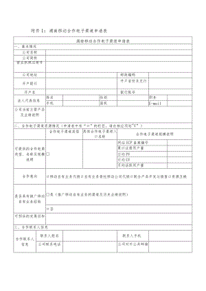 湖南移动合作电子渠道申请表.docx