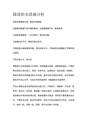 隧道防水措施分析.docx