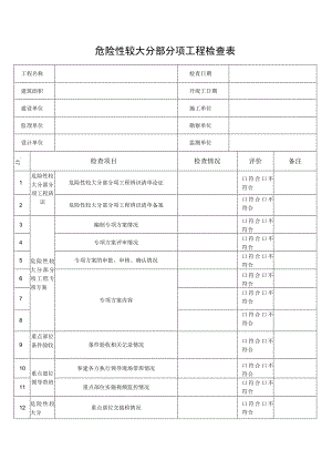 危险性较大分部分项工程检查表.docx