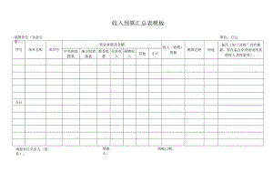 收入预算汇总表模板.docx