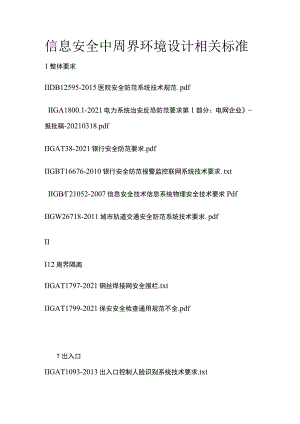 信息安全中周界环境设计相关标准.docx