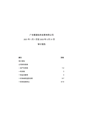 广哈通信：广东暨通信息发展有限公司两年一期审计报告.docx