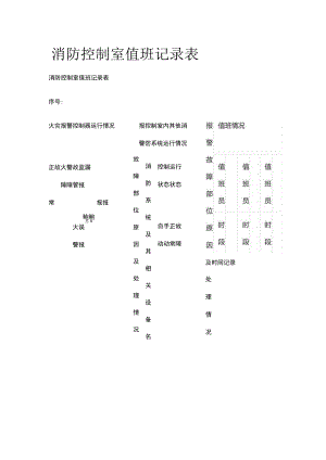 消防控制室值班记录表.docx
