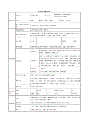 氨溶液的安全技术说明书.docx