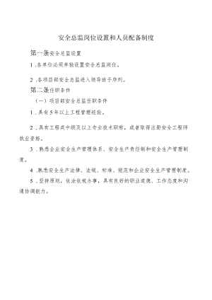 安全总监岗位设置和人员配备制度.docx