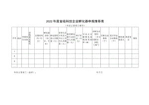 省级科技企业孵化器申报推荐表.docx