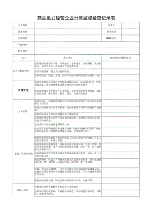 药品批发经营企业日常监督检查记录表.docx