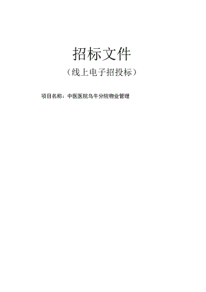 中医医院乌牛分院物业管理项目招标文件.docx
