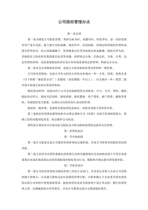 公司股权管理办法.docx