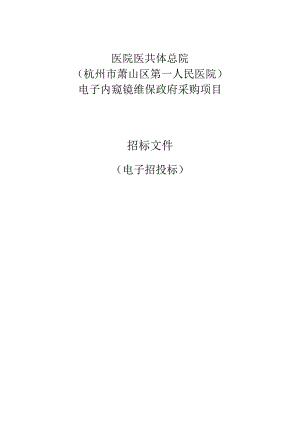 医院医共体总院（杭州市萧山区第一人民医院）电子内窥镜维保政府采购项目招标文件.docx