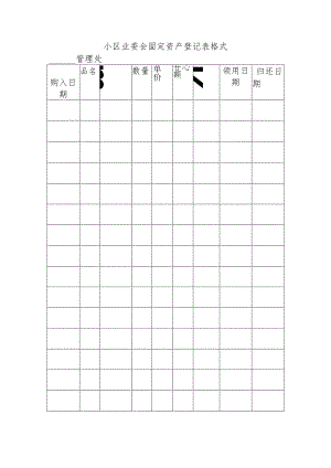 小区业委会固定资产登记表格.docx