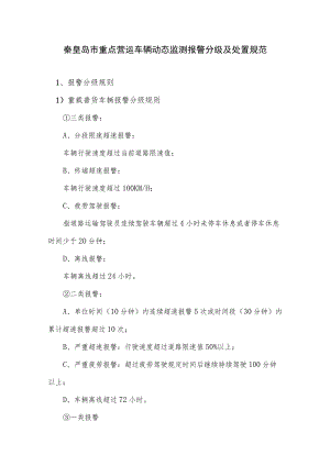 秦皇岛市重点营运车辆动态监测报警分级及处置规范.docx