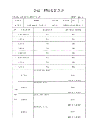 分部工程验收汇总表.docx