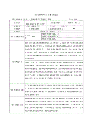 绩效管理项目基本情况表.docx