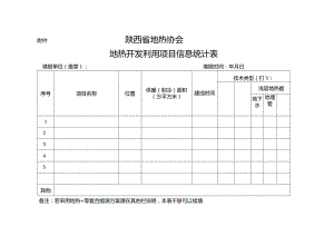 陕西省地热协会地热开发利用项目信息统计表.docx
