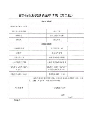 省外招投标奖励资金申请表第二批.docx